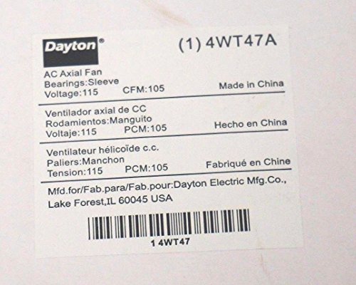 Dayton 4WT47A AC AXIAL Fan 115V 105CFM