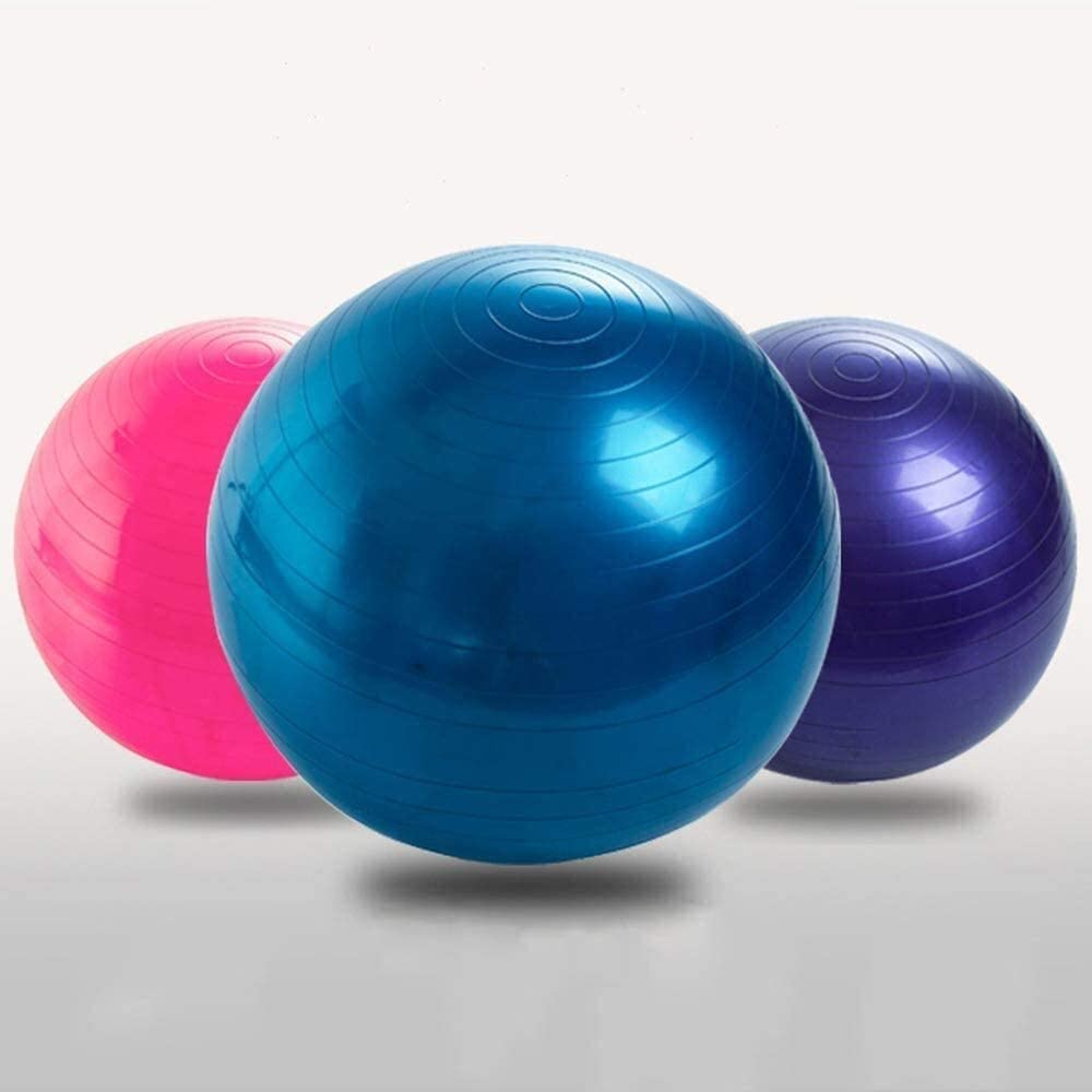 ELzEy Pelota de Fitness Pelota de Yoga Pilates Ejercicio Fitness Pelota con Bomba de Aire hogar Oficina Fitness Equilibrio Entrenamiento Nacimiento Ayuda Pelota (Color : BLU, Size : 65cm)