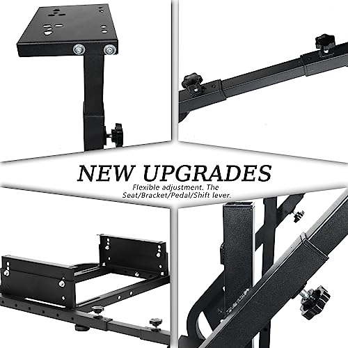 Anman G920 G923 Game Racing Sim Simulator Cockpit With Red Seat/Mountable Display Bracket Tv/Vr Adjustable Driving Gaming Sim Frame Fits For Pc Ps4 Ps5 Xbox Logitech Thrustmaster T300Rs Fanatec/Not Included Electronics #TOP6