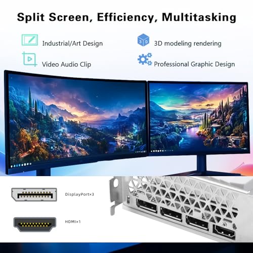 Image of RX 580 8GB Graphics Card 2048SP DDR5 256 Bit Graphics Card for Gaming PC Computer Graphics Boards PCIE 3.0 Twin Freeze Fans Computer Video Card with HDMI /DP /Ports (White)
