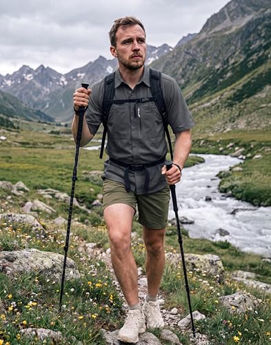 Image of G Gradual Men's Fishing Shirts with Zipper Pockets UPF 50+ Lightweight Cool Short Sleeve Button Down Shirts for Men Hiking