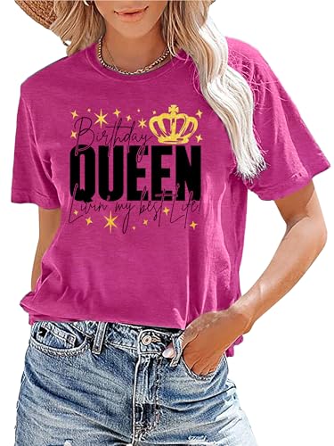 Birthday Queen Shirts for Women: Happy Birthday T-Shirt Party Gift Causal Short Sleeve Tops3
