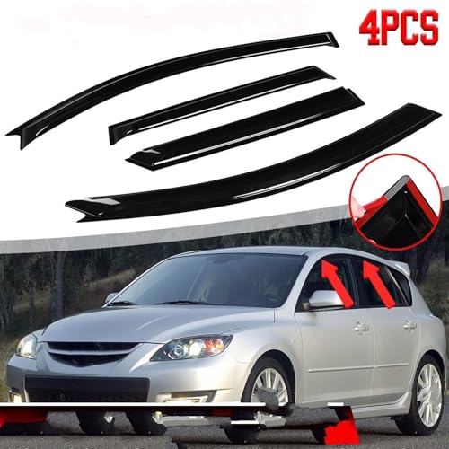 Déflecteur de vent pour fenêtre de voiture Mazda 3, protection pluie aérodynamique anti-buée - 4