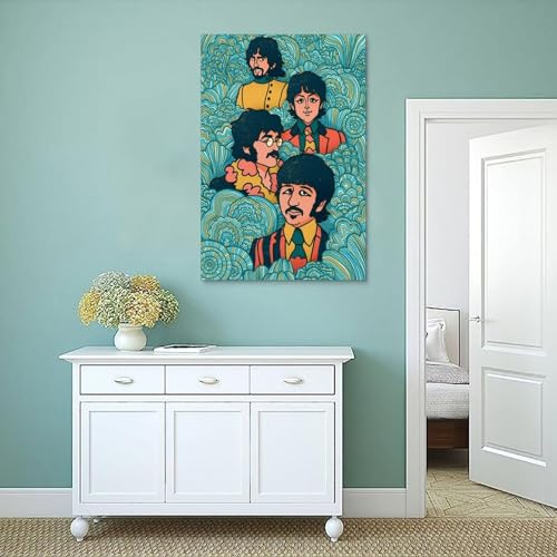 LUISAS Poster décoratif sur toile avec groupe de rock vintage The Beatles – 30 x 45 cm - Les Beatles, Paul McCartney, John Lennon, RIngo Starr, George Harrison LUISAS Poster décoratif sur toile avec groupe de rock vintage The Beatles - 30 x 45 cm – Image 5
