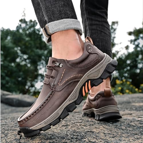 Enjerr Orthopedic Balance Shoes Men, Arch Support Hands-Free Genuine Leather Slip-On Loafers, Comfortable Walking Work Shoes4