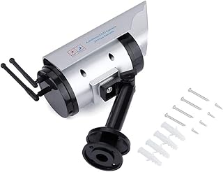 Solar Powered Fake Surveillance Camera with Flash LED Dummy Bullet Simulated CCTV Camera,Indoor Outdoor Use Good