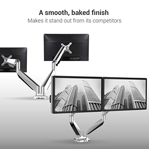 Loctek Dual Arms Desk Monitor Mounts Fits Most 10''-27'' Monitor (D7D) - Thumbnail 4