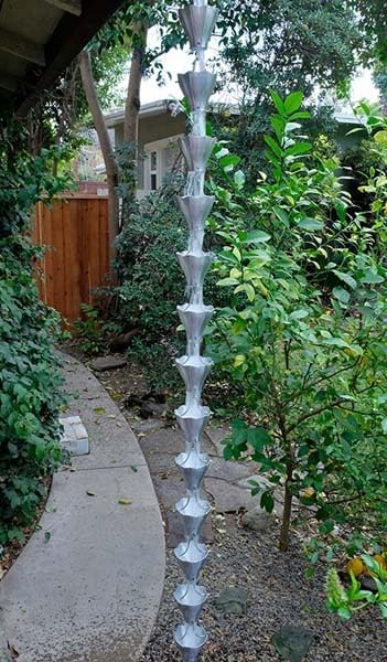 Nutshell Stores Star Flower Cups Rain Chain - Aluminium - 15 Feet