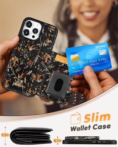 Uppuppy for iPhone 16 Pro Wallet Case with Card Holder,Yellow Bird - image 4