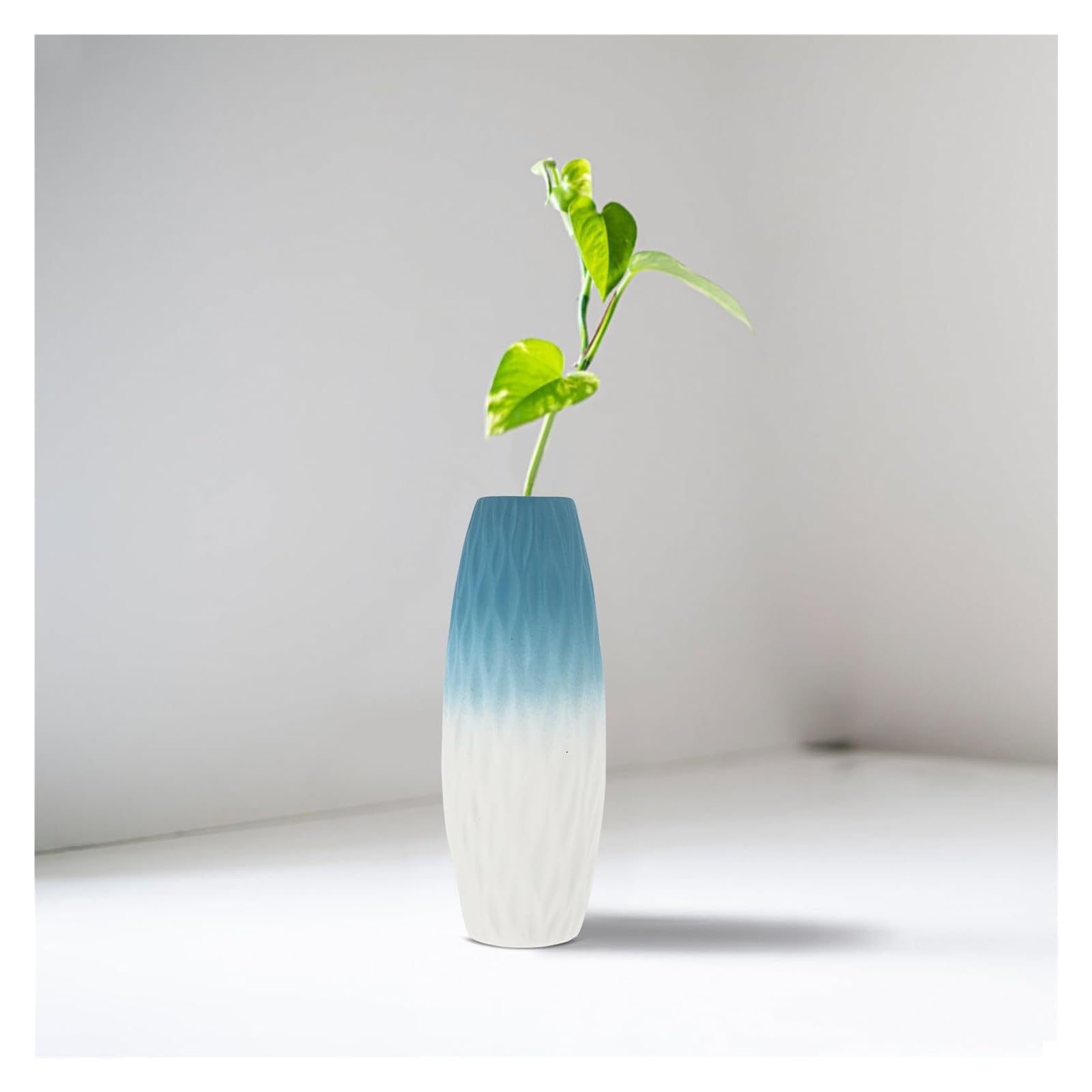Vasen für die Wohnzimmerdekoration Keramik-Blumenvase, Farbverlauf, gestreift, dekorativ, blau, künstlerische Heimdekoration Fürs Wohnzimmer