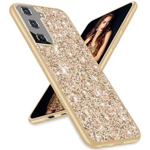 Coque fine à paillettes pour Samsung Galaxy S23, cadeau doré pour fille