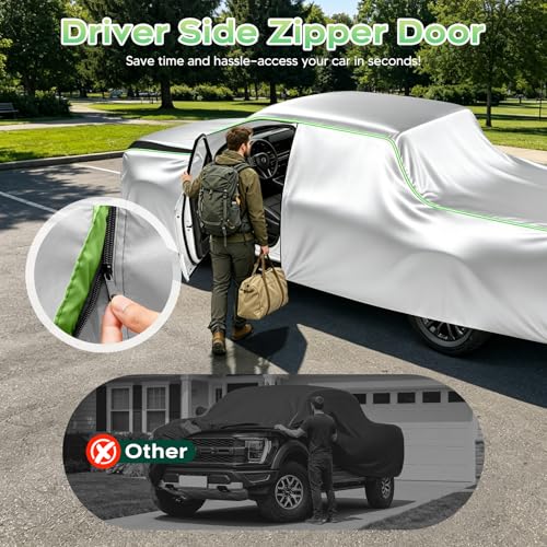 Image of Cartist Hail Protector Car Cover for Truck Waterproof All Weather, Heavy Duty Outdoor Sun Uv Rain Pickup Cover,Universal Fit for Colorado,Tacoma Most Regular Cab, etc. (Length Up to 210 inch) M,420D