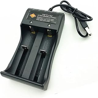 18650 Battery Charger SJZBIN 2 Bay Fast 18650 Battery Charger with USB Plugs for 18650 18490 18350 17670 17500 16340 14500 21700 Lithium Battery 3.7V Li-ion Rechargeable Battery