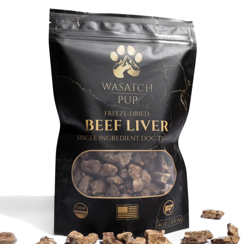 Beef Liver Dog Treats | All Natural Freeze Dried Dog Treat for Dogs & Puppies - Made from Raw Single Ingredient, High Protein Pet Training Treats | USDA Approved & Made in The USA - 4 Oz