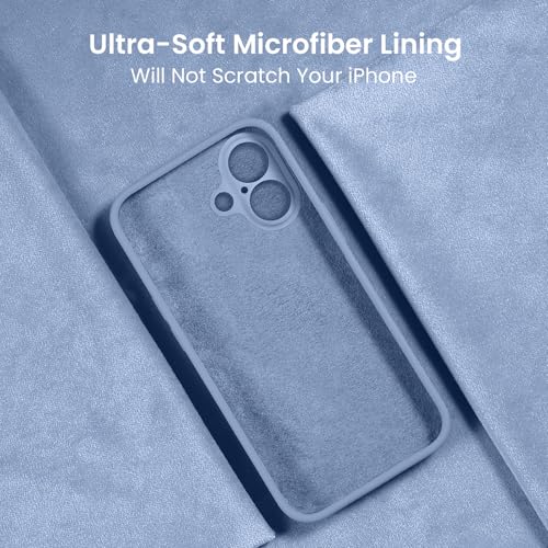 Image of FireNova Designed for iPhone 16 Case, Silicone Upgraded [Camera Protection] Phone Case, Soft Anti-Scratch Microfiber Lining Inside, 6.1 inch, Light Blue
