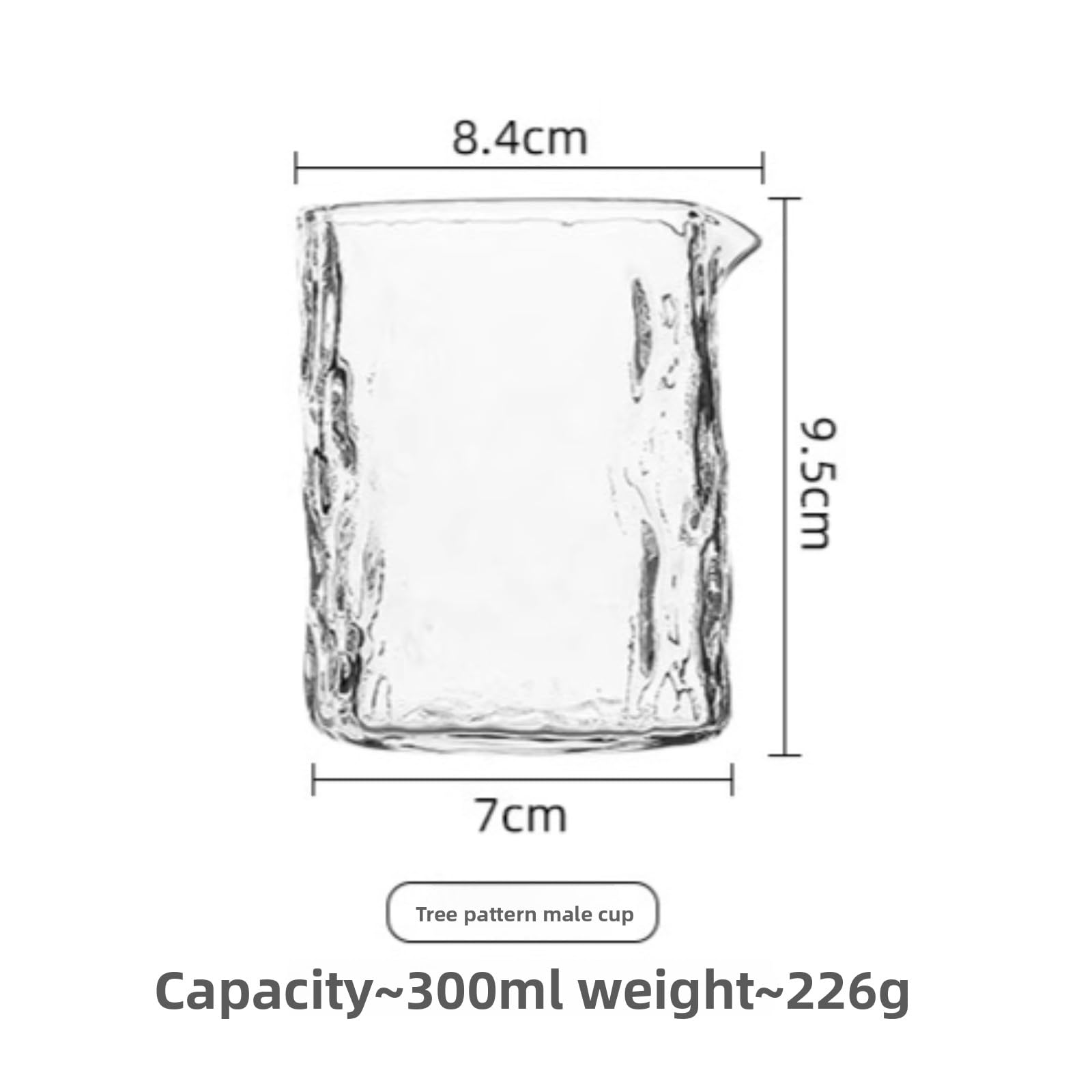 Fairness-Tasse aus transparentem Glas, 300 ml, chinesisches Kung-Fu-Teeset, Teezeremonie-Zubehör