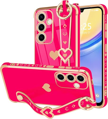 QOJT �T���X�� Galaxy A17 5G �P�[�X �L���[�g�ȃn�[�g�^���b�L�X�g���b�v�t�� �����E���̎q���� �L���L���V���R�� �J�����ی� �o���p�[ �ϏՌ� �X�}�z�P�[�X Galaxy A17 5G (6.7�C���`) - �u���[