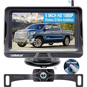 Wireless Backup Camera Ease Install – Color Image HD 1080P 5 Inch Monitor Digital Signal Stable No-Delay Bluetooth Rear View Camera Auto-Switching Night Vision for Truck/Car/Pickup/SUV/Camper – LK2