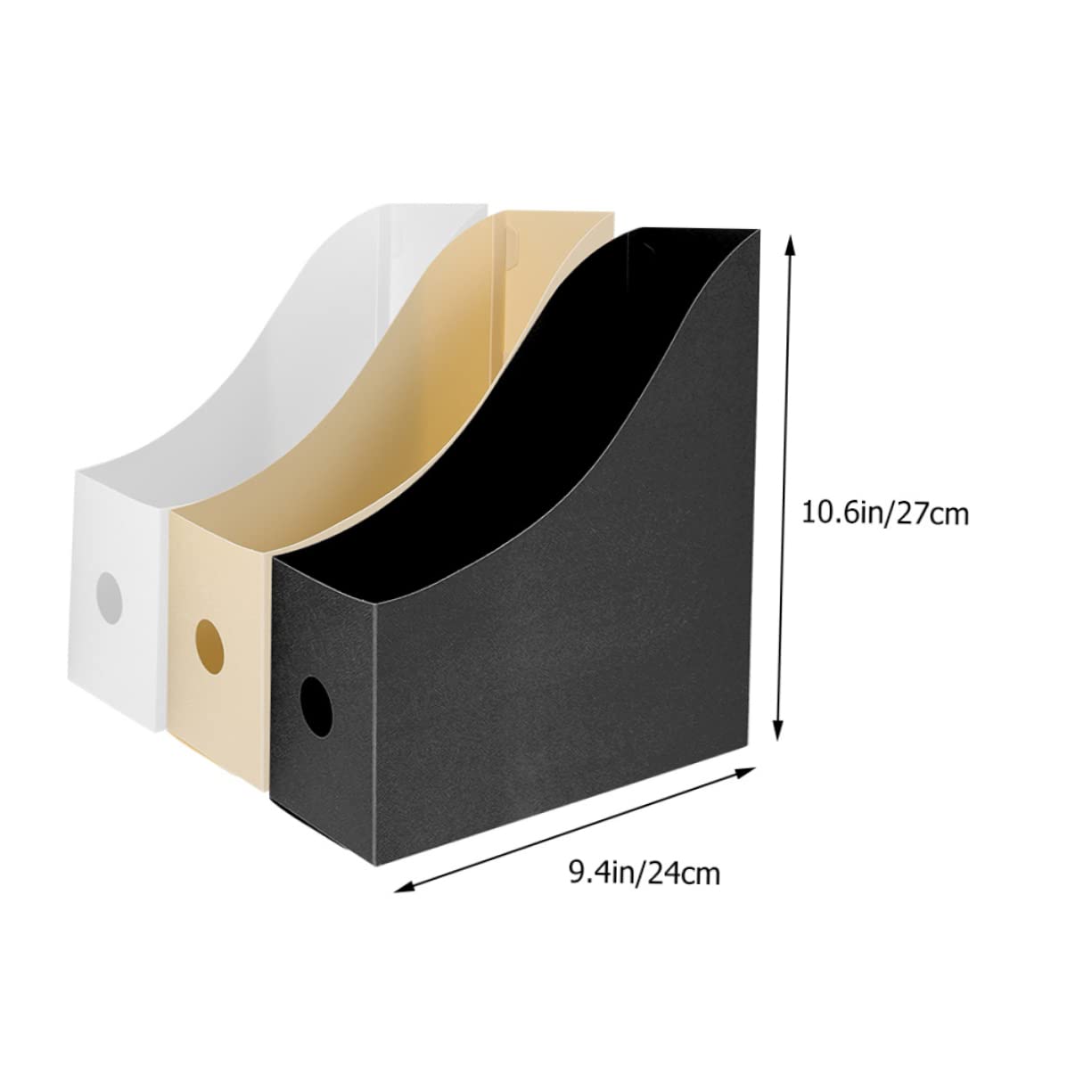 HAPINARY 3Pcs File Document Organizer Rack Stylish Plastic Storage for Files Magazines Books Desktop Holder for Office Study Use