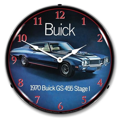 1970 Buick Gs 455 Blue Led Lighted Clock