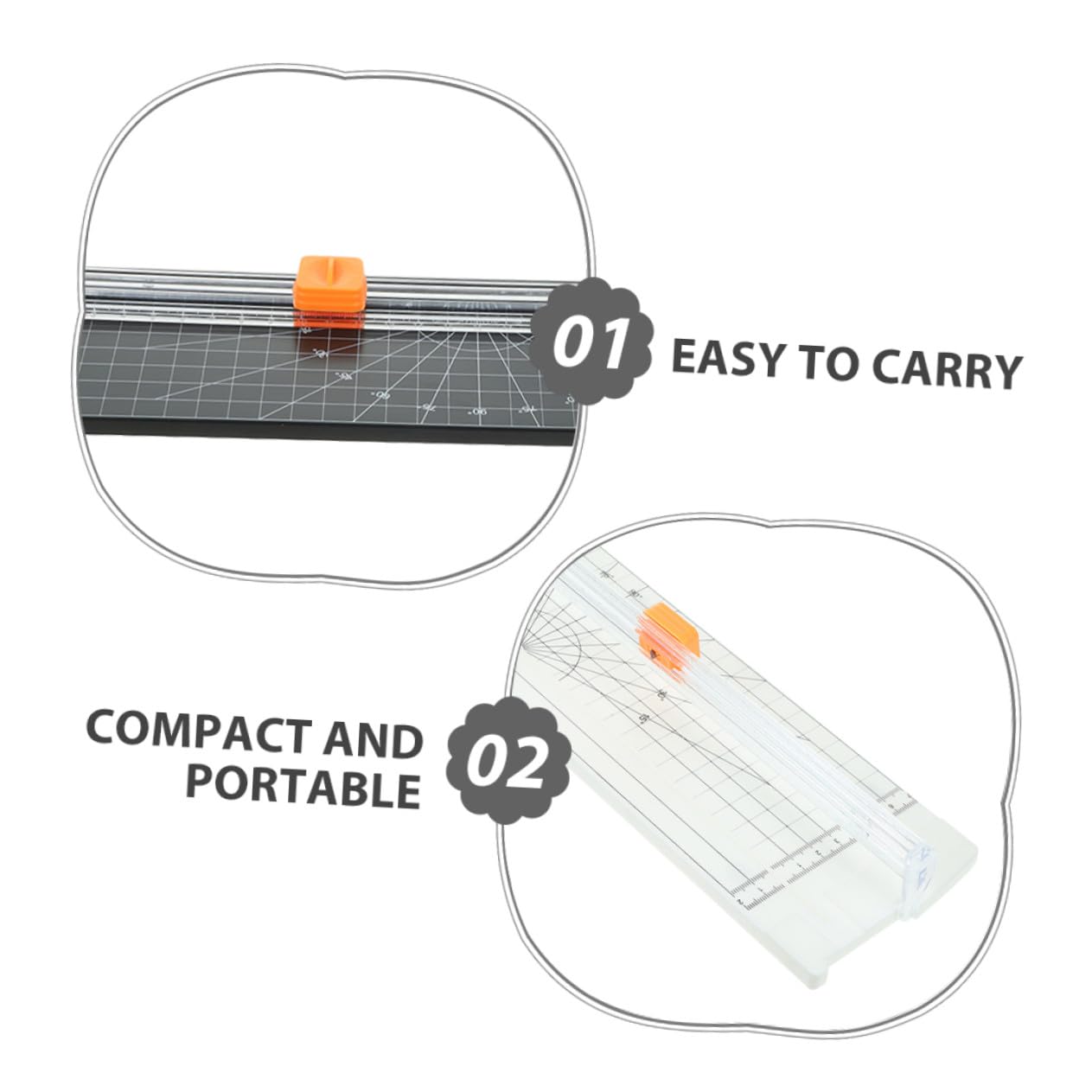 2 Pezzi Taglierina Carta Portatile Mini Cutter per Scrapbooking e Progetti Creativi Lama Design Sicuro e Leggero per Studenti e Principianti