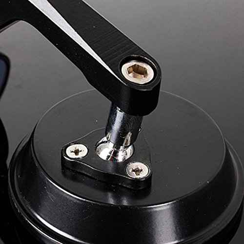 TUINCYN 7/8 Inch 22MM Motorcycle Handle End Rearview Mirrors Universal Round Aluminum Rear View Mirror Adapter Black for Yamaha Honda Triumph Ducati Motif (Pack of 2)