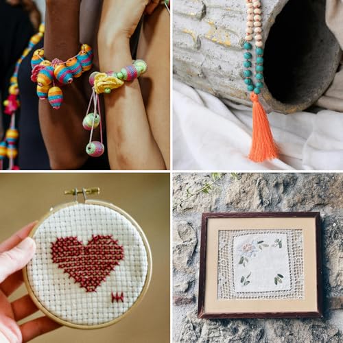 Image of 187Pcs Embroidery Floss Kit, 150 Colors Cross Stitch Thread Tools with Organizer Storage Box, Include Scissors, Thimble, Sewing Needle, Threader and Remover, Friendship Bracelet String Make