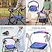 LedBack Blue Purple Walker Accessories 3 Piece Set Rollator Walker Seat and Backrest Covers, Walker Storage Bags Lightweight Rollator Seat Cushion Covers and Organizer Bag