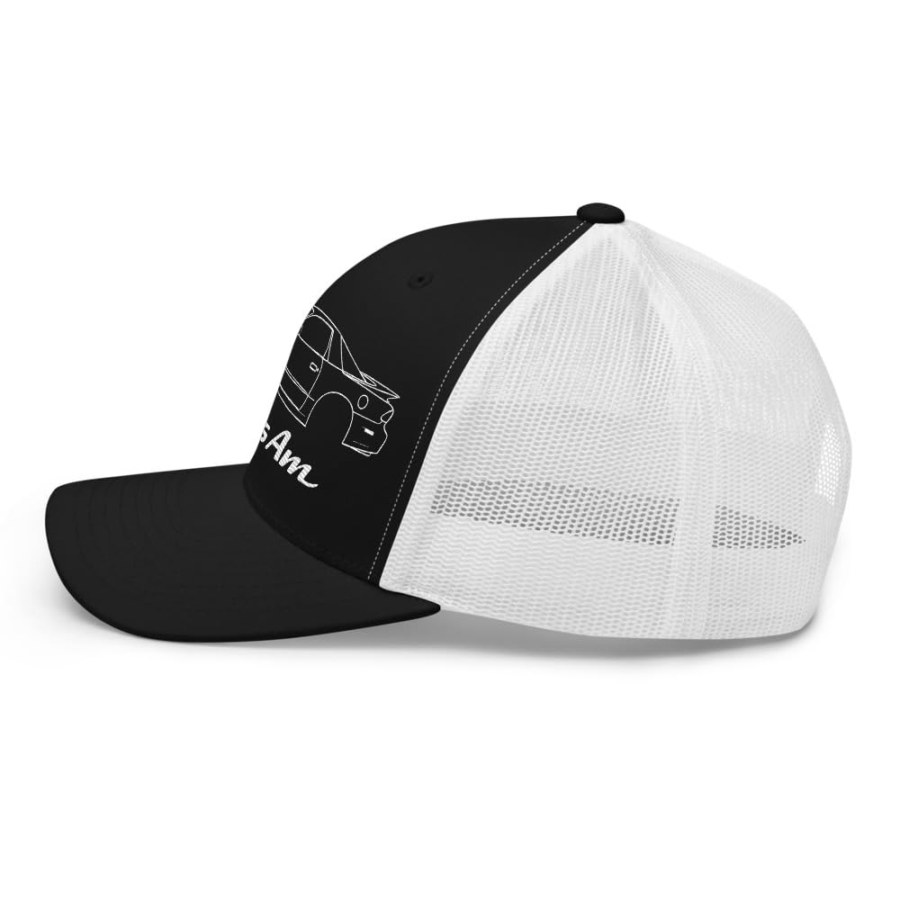2002 Trans Am WS6 Trucker Hat Outline Art Czwarta generacja Muscle Car haftowana siatka tylna czapka