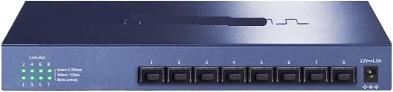8-Port 2.5G SFP Port Ethernet Switch 2.5GBASE-T Network Switch 2500Mbps Network Fiber and Play TL-SH1008F(UK Adapter)
