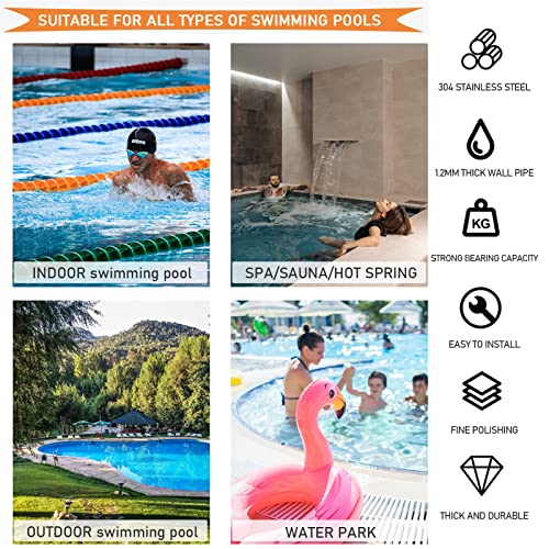 Barandilla para piscina de acero inoxidable 80 cm miniatura 7
