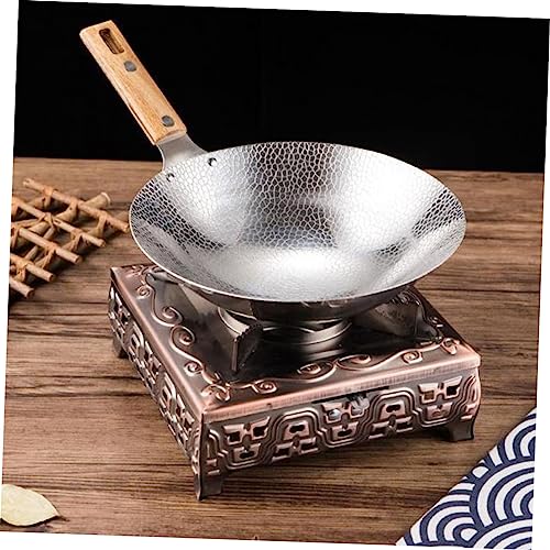 Wok tradicional de acero inoxidable para cocina miniatura 5