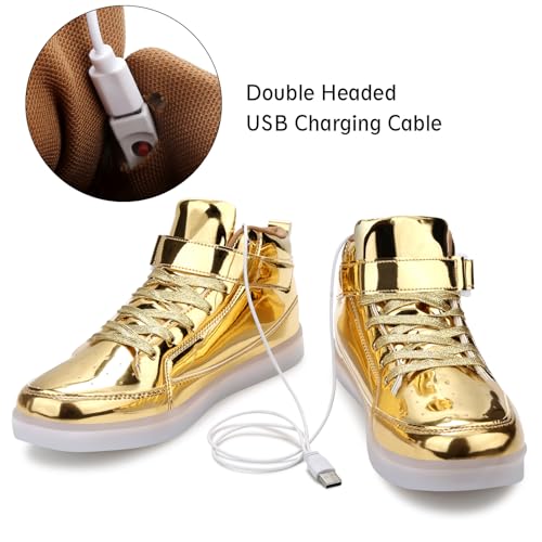 Image of Light Up Shoes Men Women LED Shoes USB Charging Adult High Top LED Sneakers Glow in The Dark Footwear for Dancing Party Festivals Festivals