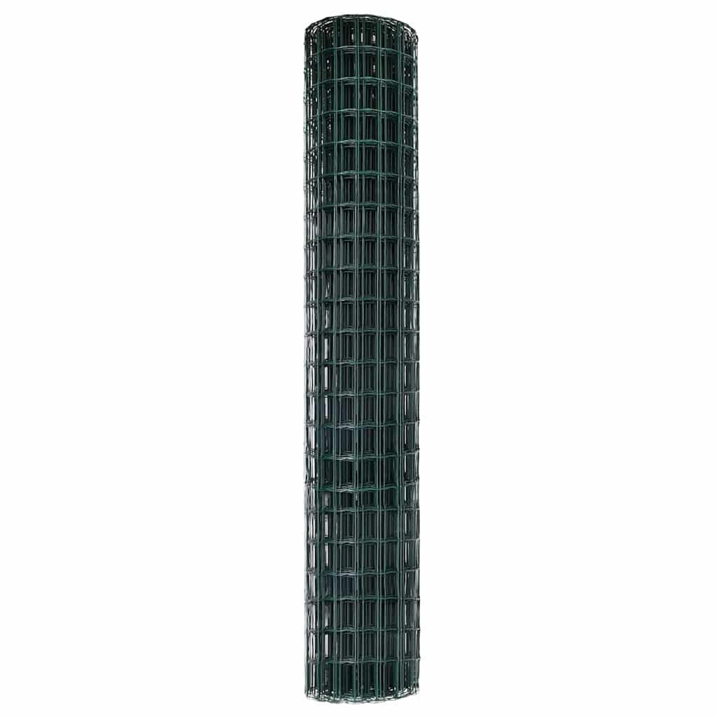 Ogrodzenie euro, zielone, 1,5 x 10 m, żelazo powlekane PCW, do ogrodu, na taras, ochrona przed wzrokiem, trwałe panele ogrodzeniowe, łatwy montaż