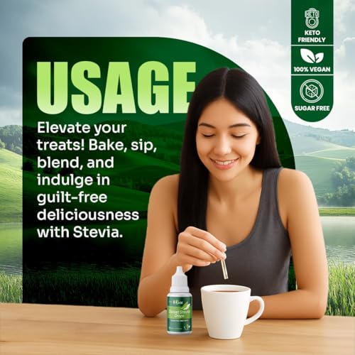 Image of HealthOxide Stevia Liquid Drops | 100% Natural Zero-Calorie Sweetener | Sugar-Free Substitute for Tea, Coffee, Juices & Baking | Keto, Vegan & Diabetic Friendly | 20ml