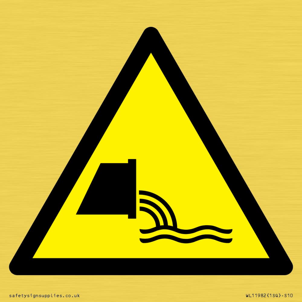 W055 Warning: Sewage effluent outfall Sign - 100x100mm - S10