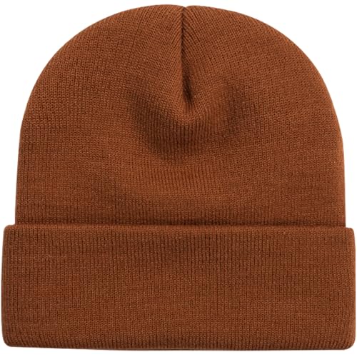 ZOORON Beanie for Men Women Warm Winter Hats Acrylic Knit Cuffed Beanie Cap Unisex