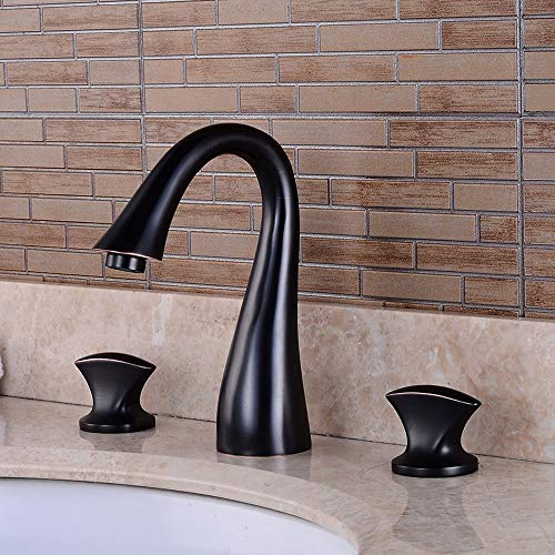Robinet trois trous séparé cascade noire pour remplissage rapide baignoire