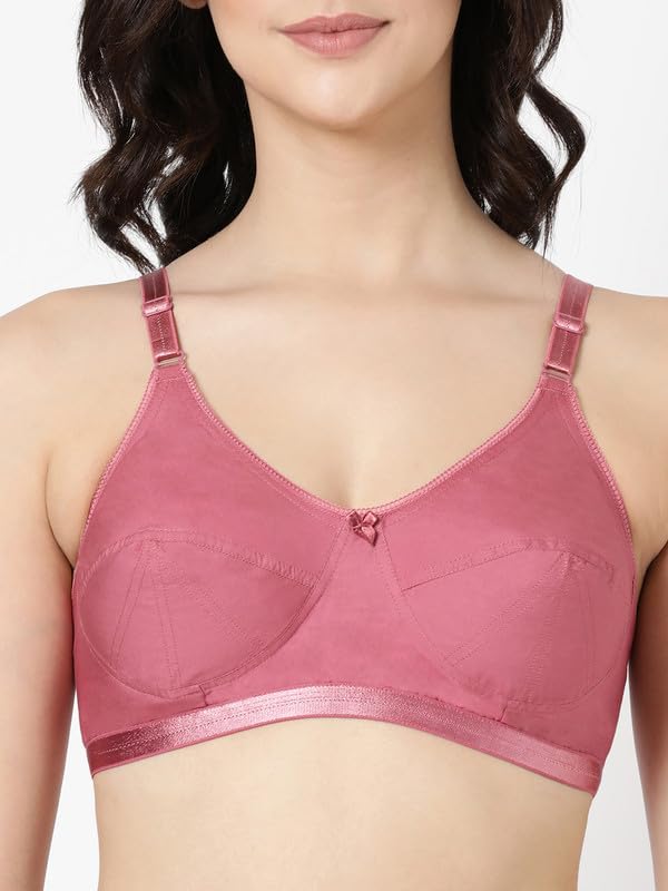 Image of BLOSSOM Women's Single Layered Full Coverage Non Wired Non Padded 100% Woven Cotton Everyday Bra Plus Size Bra