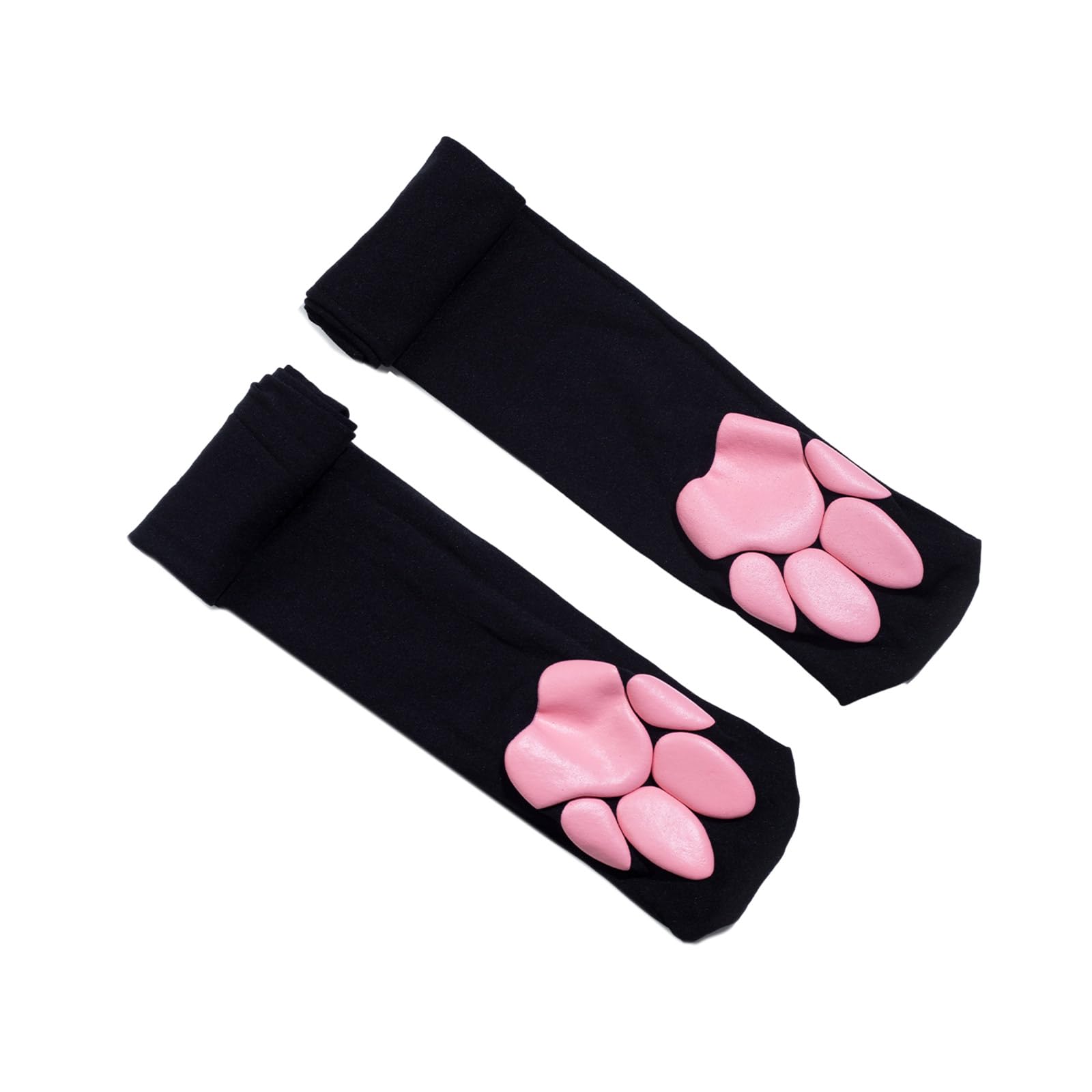 REDYY Cute Cat Paw Thigh High Stockings Lolitas Over Knee Stockings Pink Kitten Claw Stockings Cat Cosplay Costume Gifts: Black