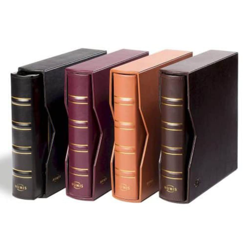 Leuchtturm311809 Numis Ring Binder - Leather Folder in Classic Leather Design - incl. Protective Box - Brown