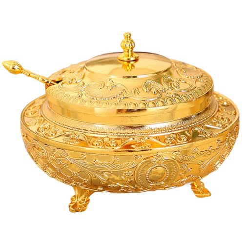 FUNOMOCYA 1Set Vintage Spice Container Creative Seasoning Pot with Spoon for Flour Salt Sugar and Spices Decorative Kitchen Condiment Holder for Home Dining Table