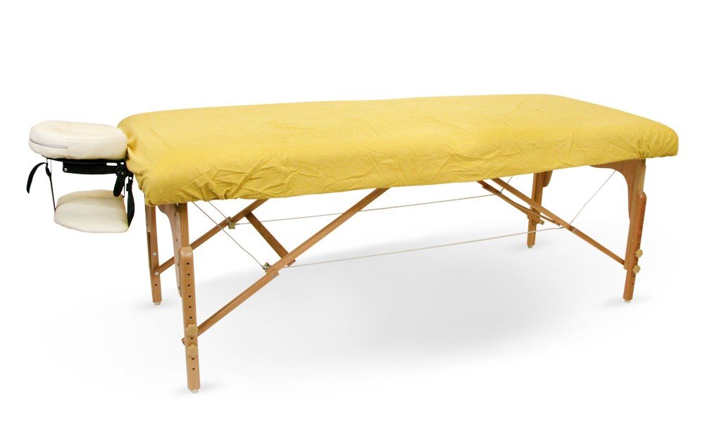 Body Works Linen Massage Table Poly Cotton Sheet 3 Piece Set Flitted Sheet Flat Sheet Face Rest Cover Universal Size Colors (Yellow) : Beauty & Personal Care