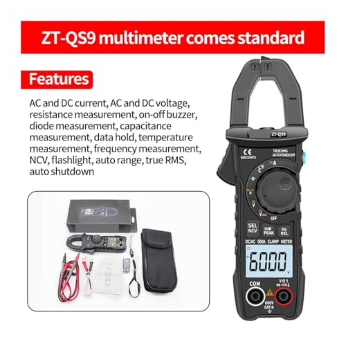 Multímetro Pinza Amperimétrica Digital FUSWIP ZT-QS9 True RMS 600A con Rango Automático miniatura 4