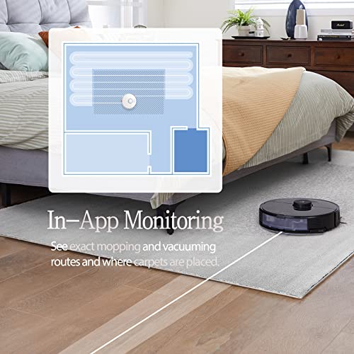Roborock S7 Aspirateur Robot avec Base de Charge, 3000 Vibrations par Minute, Soulèvement Automatique du Balai à Franges, 2500 Pa, Contrôle Vocal App-2021 Modèles (Noir) - Image 5