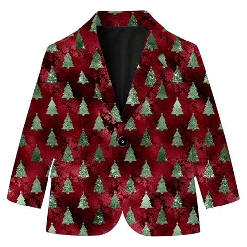 Genérico Cazadoras Niño - Chaqueta Estampada Infantil De Estilo para Niños Y Niñas Ideal para Ocasiones Navideñas Formales E Informales