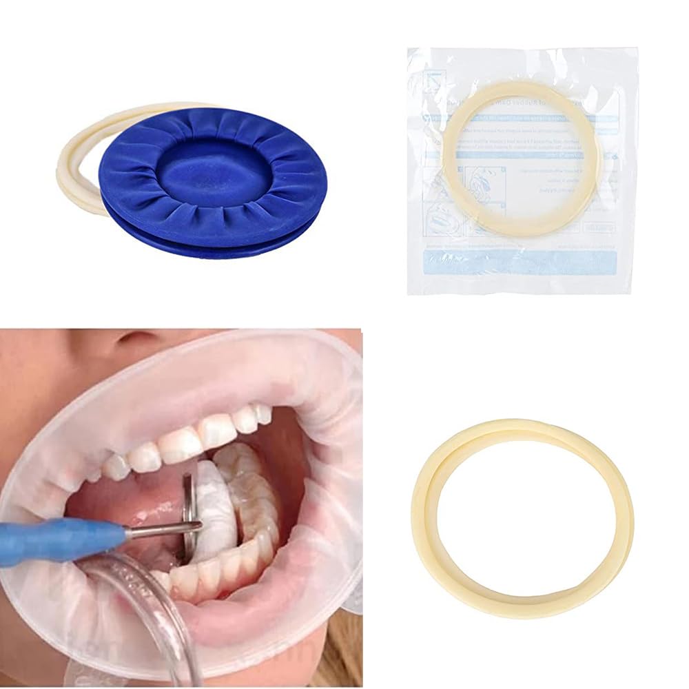 Generic 10Pcs Dental Disposable Rubber Sterile Mouth Opener Oral Cheek Expander Retractor Rubber Retractor Rubber Barrier (White)