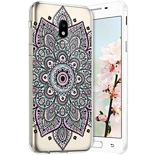 Robinsoni Case Compatible with Samsung Galaxy J330 Transparent Crystal Case Soft Silicone TPU Case Glossy Gel Rubber Cover Clarity Ultra Thin Cover Buhhda Flower Cover for Galaxy J330