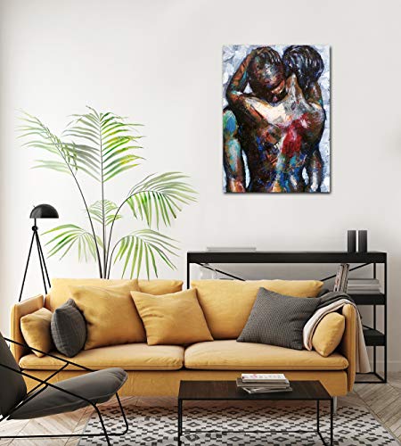 Abstract Wall Art African Artwork Canvas Oil Paintings Love Photo Paintings Decor Home for Bedroom Bathroom Office Framed Ready to Hang 16x 20 inches