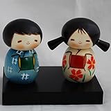 Hauteur : environ 4,5 cm Poupée japonaise Kokeshi - Fait à la main au Japon - Ensemble Best Friends